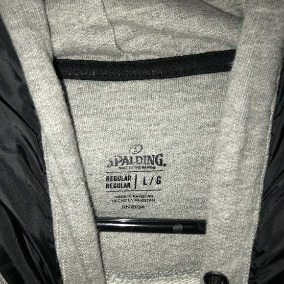 L Gray/Black Spalding Hoodie - Picture 3 of 3